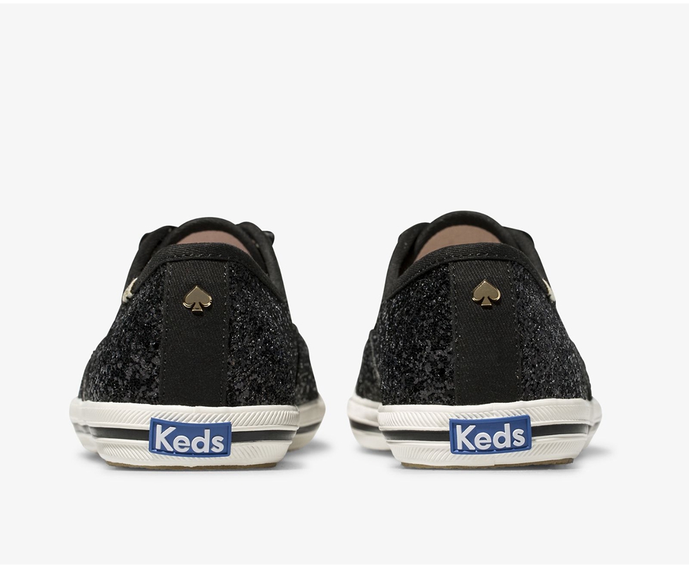 Keds Womens Sneakers Black - Kate Spade new york Champion Glitter - 081RGZAIB